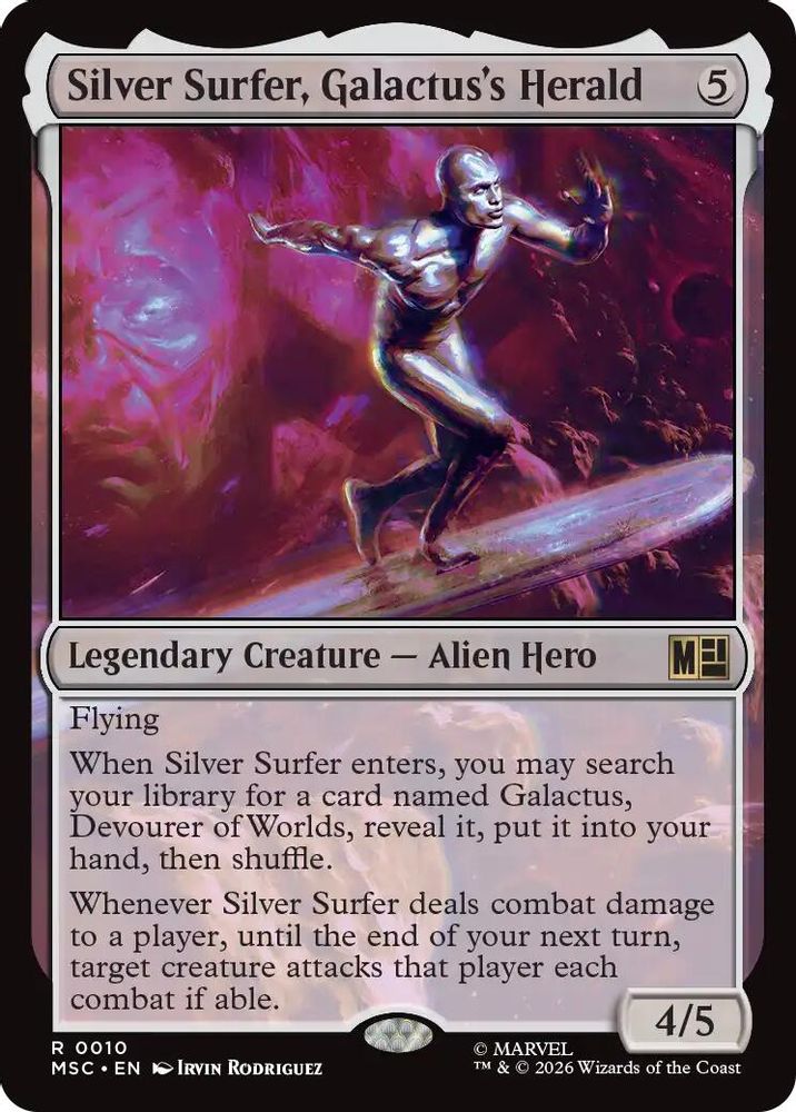 Silver Surfer, Galactus's Herald · 10 · Commander: Marvel Super Heroes · Surge Foil