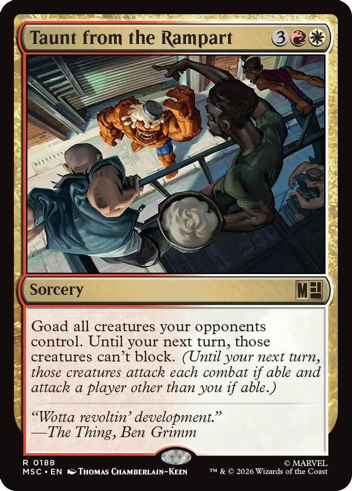 Taunt from the Rampart · 188 · Commander: Marvel Super Heroes · Surge Foil