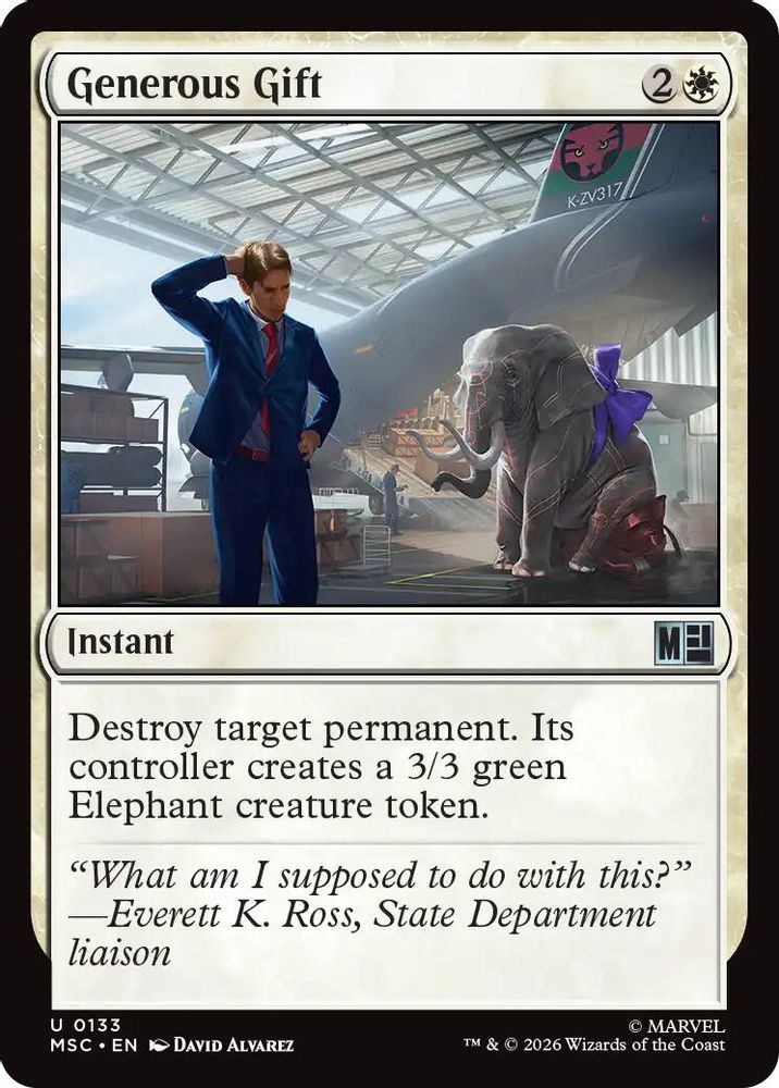 Generous Gift · 133 · Commander: Marvel Super Heroes · Surge Foil