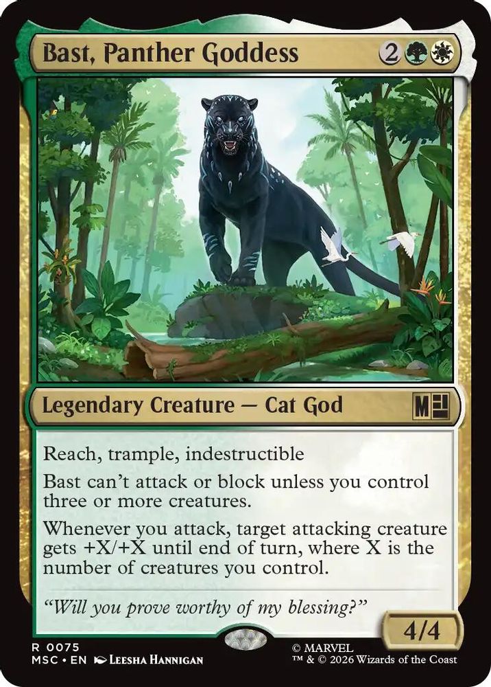 Bast, Panther Goddess · 75 · Commander: Marvel Super Heroes · Surge Foil