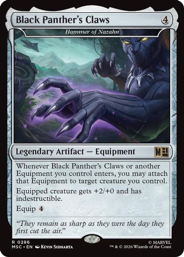 Black Panther's Claws - Hammer of Nazahn · 286 · Commander: Marvel Super Heroes · Surge Foil