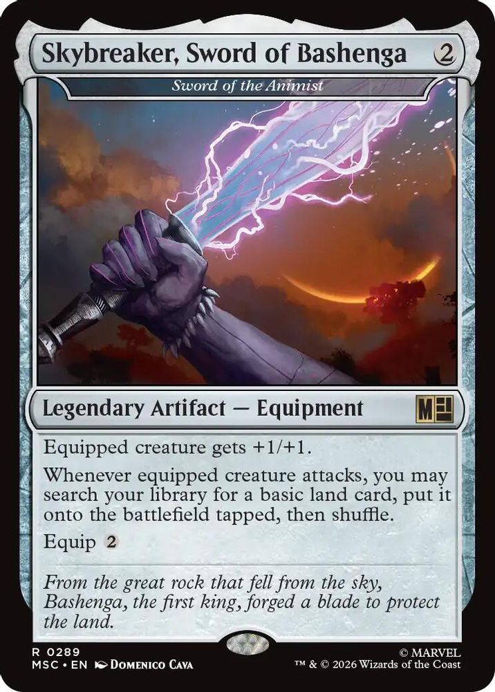Skybreaker, Sword of Bashenga - Sword of the Animist · 289 · Commander: Marvel Super Heroes · Surge Foil