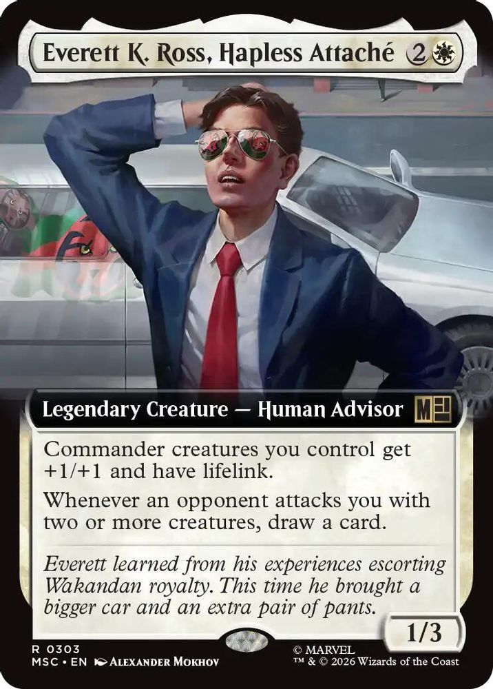 Everett K. Ross, Hapless Attache (Extended Art) · 303 · Commander: Marvel Super Heroes · Non-foil