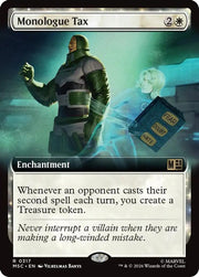 Monologue Tax (Extended Art) · 317 · Commander: Marvel Super Heroes · Non-foil