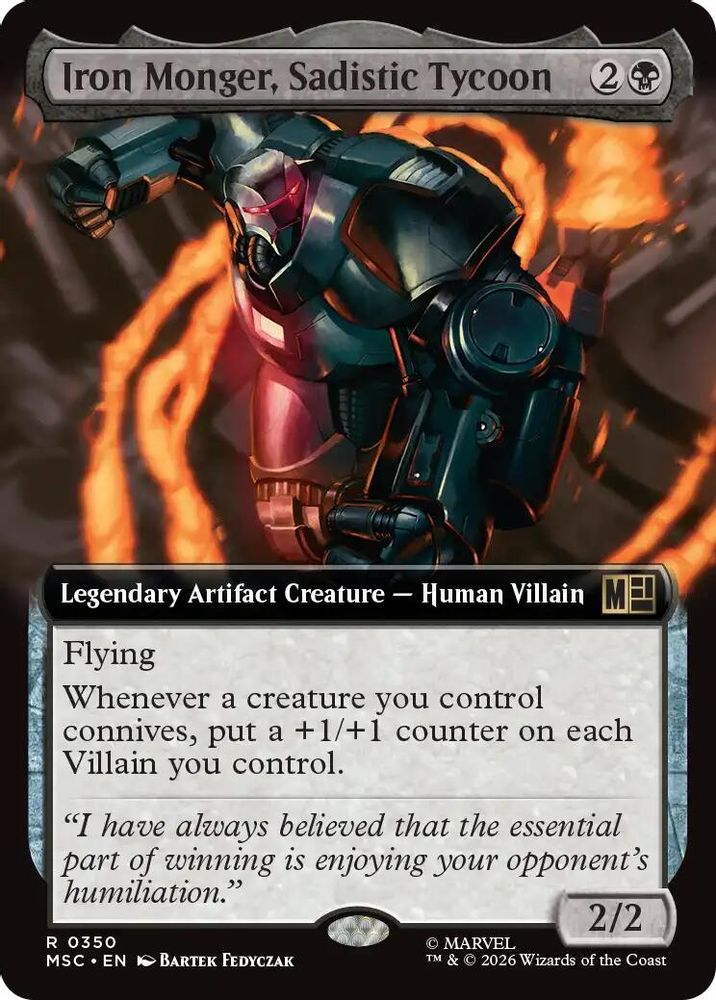 Iron Monger, Sadistic Tycoon (Extended Art) · 350 · Commander: Marvel Super Heroes · Non-foil