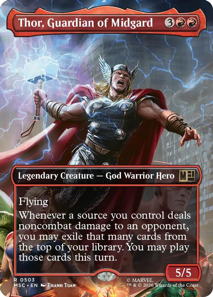 Thor, Guardian of Midgard (Borderless) · 503 · Commander: Marvel Super Heroes · Non-foil