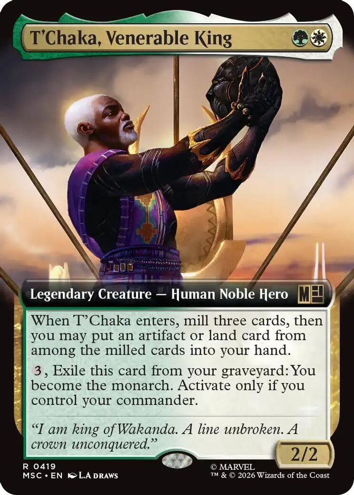 T'Chaka, Venerable King (Extended Art) · 419 · Commander: Marvel Super Heroes · Non-foil