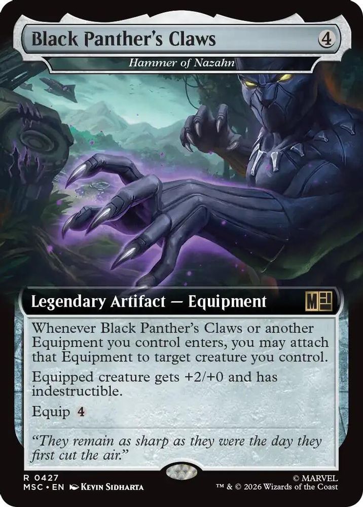 Black Panther's Claws - Hammer of Nazahn (Extended Art) · 427 · Commander: Marvel Super Heroes · Non-foil