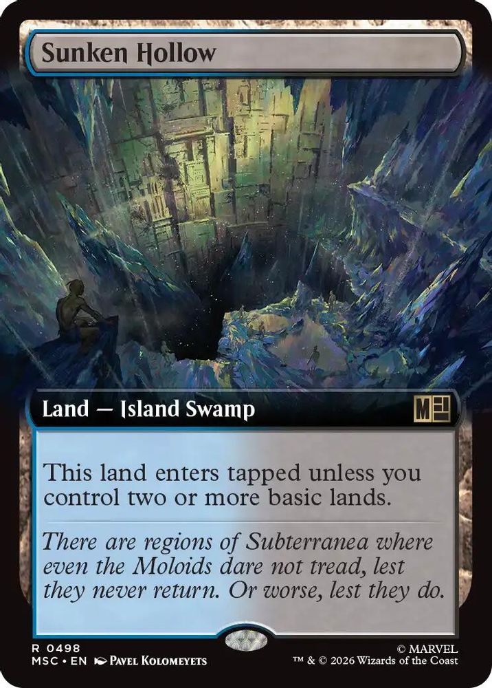 Sunken Hollow (Extended Art) · 498 · Commander: Marvel Super Heroes · Non-foil