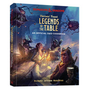 D&D Heroes' Feast: Legends of the Table (PREORDER) - Hardcover Dungeons & Dragons cookbook with fantasy artwork of adventurers and monsters under a dark blue sky.