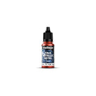 Vallejo True Metallic Metal Base: Ruby Red (18ml) - 18ml bottle of Vallejo True Metallic Metal Base paint in shimmering ruby red with black twist cap.