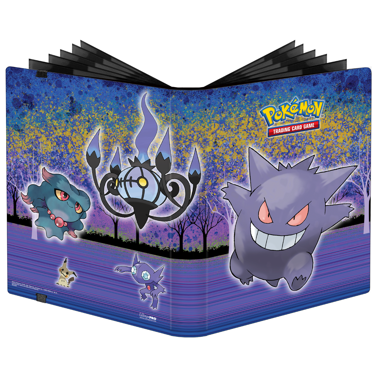 Ultra Pro 9-Pocket Binder: Pokémon - Gallery Series Haunted Hollow (PREORDER) - Blue Ultra Pro 9-pocket binder featuring Pokémon Ghost-type characters and a spooky forest background.