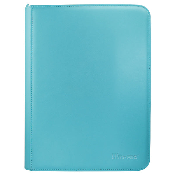 Ultra Pro 9-Pocket Zippered Binder: Vivid - Light Blue (PREORDER) - Light blue zippered card binder with smooth finish and rounded corners.