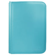 Ultra Pro 4-Pocket Zippered Binder: Vivid - Light Blue (PREORDER) - Light blue zippered binder with smooth faux leather cover and rounded edges.