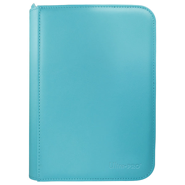 Ultra Pro 4-Pocket Zippered Binder: Vivid - Light Blue (PREORDER) - Light blue zippered binder with smooth faux leather cover and rounded edges.