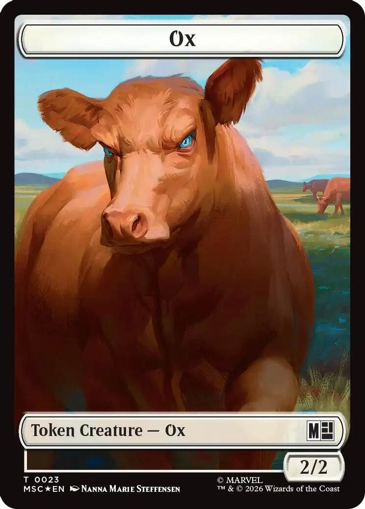 Ox (0023) // Construct (0030) Double-Sided Token · 23 // 30 · Commander: Marvel Super Heroes · Surge Foil