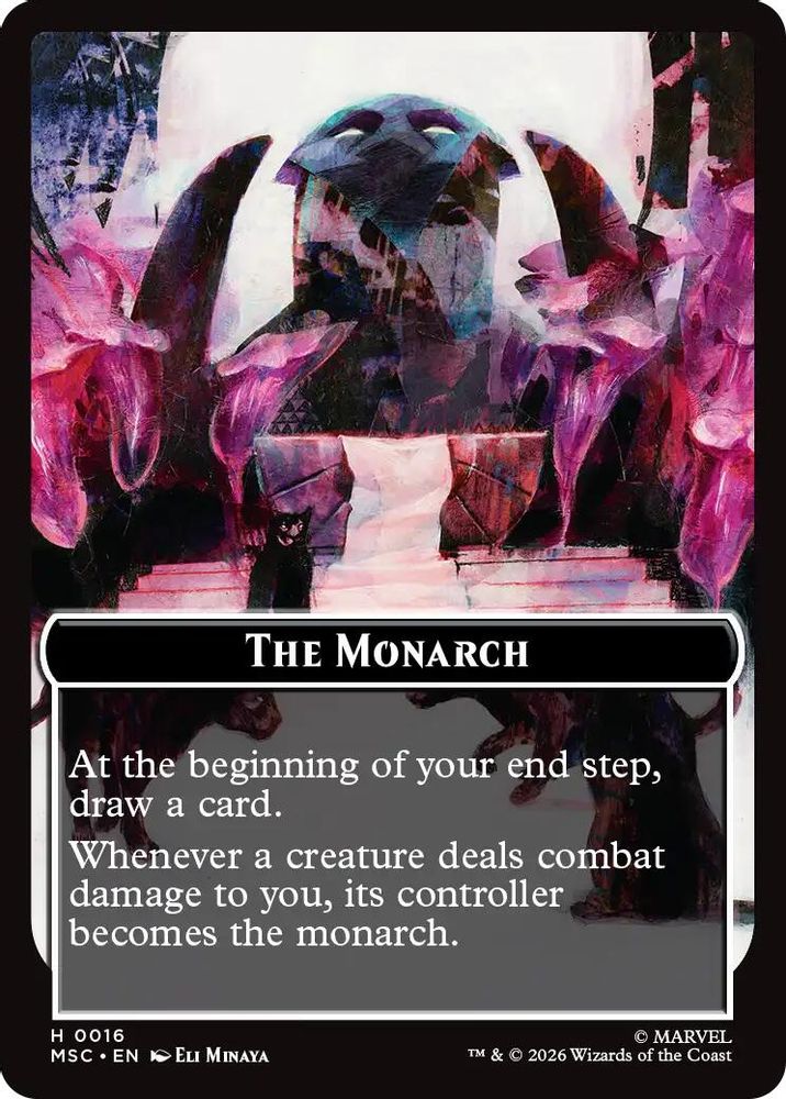 The Monarch (0016) // Vibranium (0031) Double-Sided Token · 16 // 31 · Commander: Marvel Super Heroes · Surge Foil