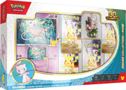 Pokémon TCG: 30th Celebration - Figure Collection - Mew (PREORDER) - Pokémon 30th Celebration Figure Collection box featuring a pink Mew figure, holographic card, and three booster packs,.