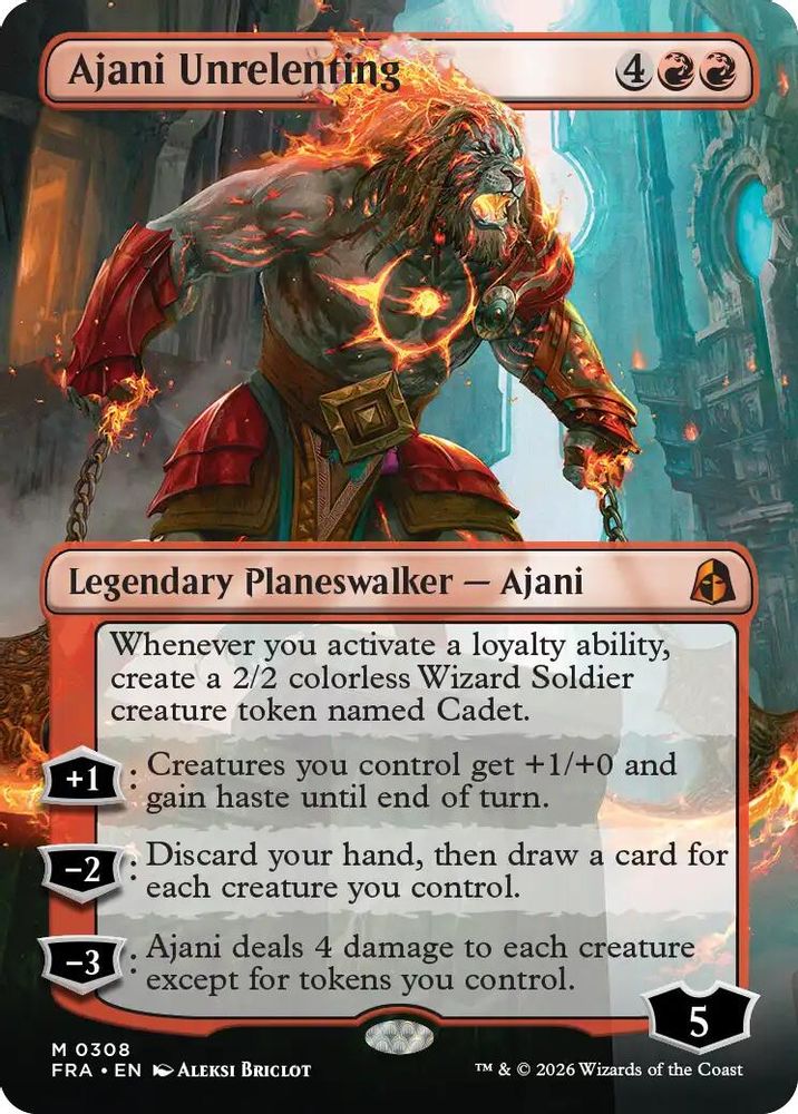 Ajani Unrelenting (Borderless) · 308 · Reality Fracture · Non-foil