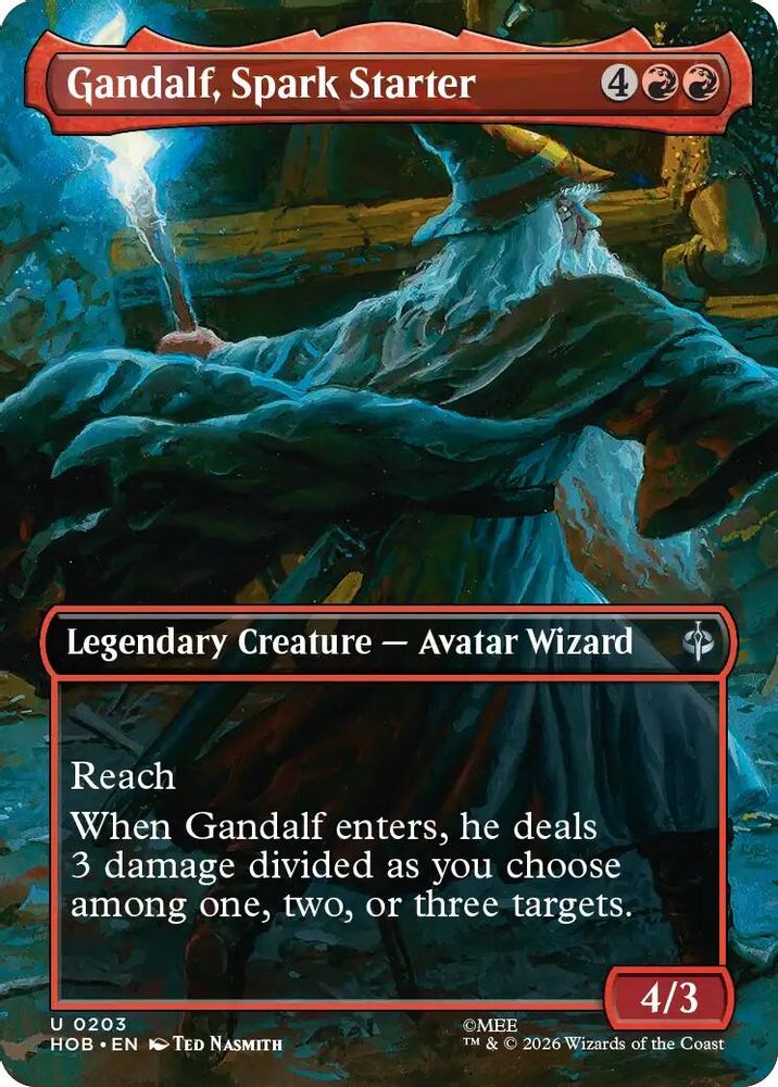 Gandalf, Spark Starter (Borderless) · 203 · The Hobbit · Foil