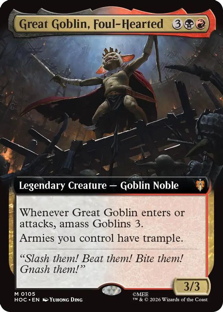 Great Goblin, Foul-Hearted (Extended Art) · 105 · The Hobbit: Eternal-Legal · Non-foil