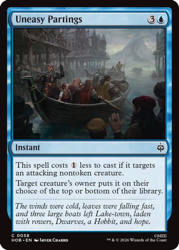 Uneasy Partings · 58 · The Hobbit · Non-foil