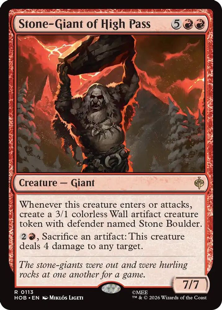 Stone-Giant of High Pass · 113 · The Hobbit · Non-foil