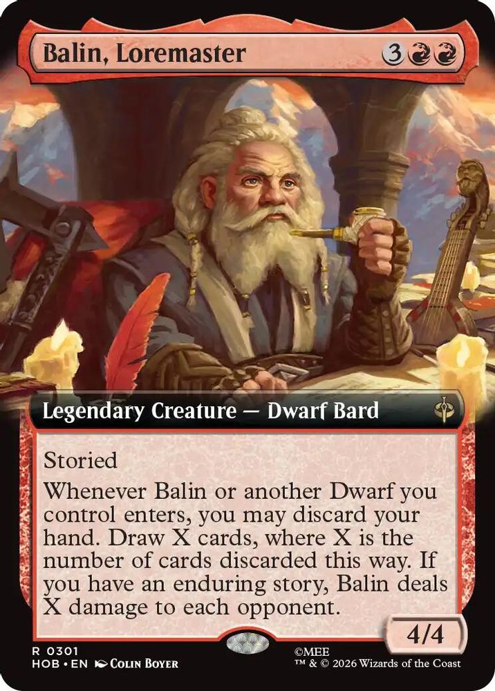 Balin, Loremaster (Extended Art) · 301 · The Hobbit · Foil