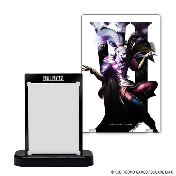 One-Touch Edge: Final Fantasy - Kefka (PREORDER) - Black and white acrylic stand featuring purple and pink detailed illustration of Kefka from Final Fantasy with a black base.