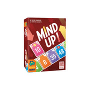 Mind Up! (PREORDER) - Mind Up! family card game box with colorful numbered cards on red background and bold white text.