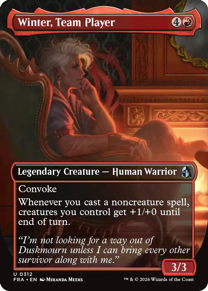 Winter, Team Player (Borderless) · 312 · Reality Fracture · Foil