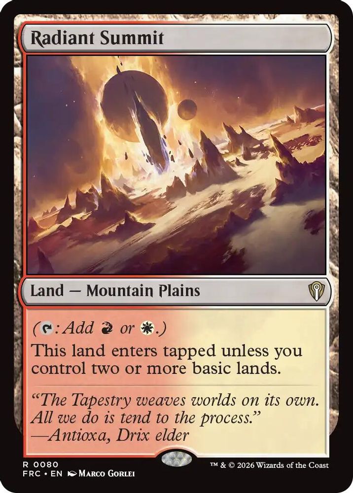 Radiant Summit · 80 · Commander: Reality Fracture · Non-foil