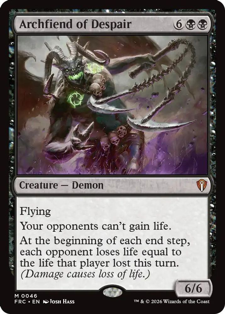 Archfiend of Despair · 46 · Commander: Reality Fracture · Non-foil