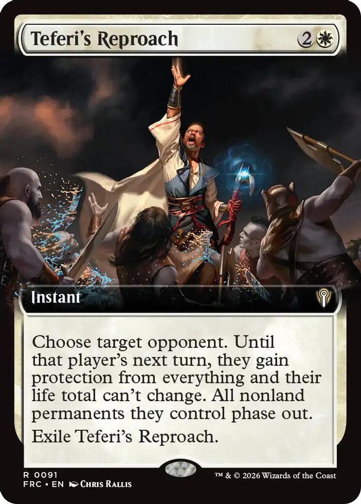 Teferi's Reproach (Extended Art) · 91 · Commander: Reality Fracture · Non-foil