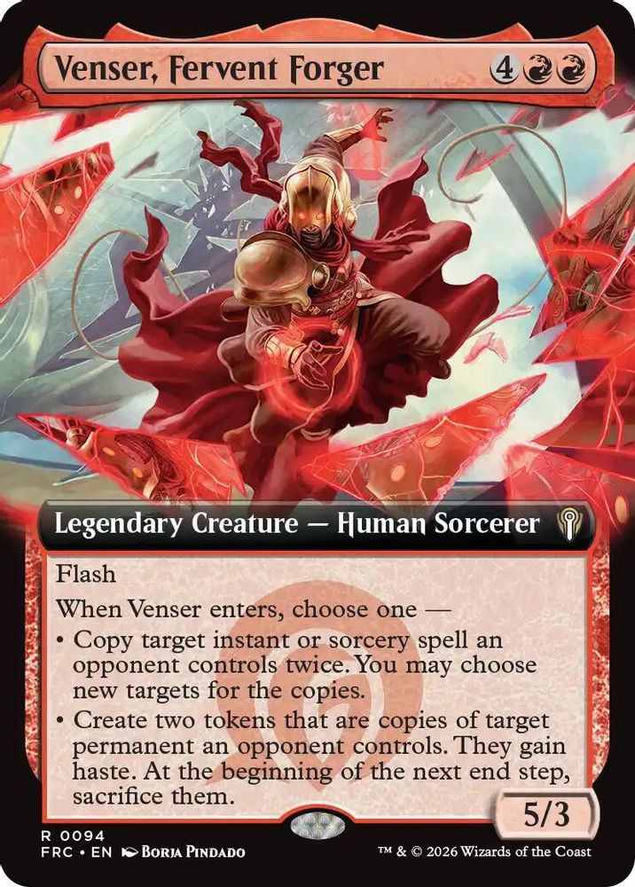 Venser, Fervent Forger (Extended Art) · 94 · Commander: Reality Fracture · Non-foil