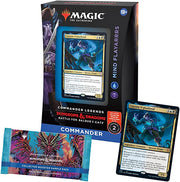 Magic: The Gathering - Battle for Baldur's Gate - Commander Deck - Mind Flayarrrs - The Gathering Mind Flayarrrs Commander Deck box with exclusive Commander card and colorful collector booster pack displayed.