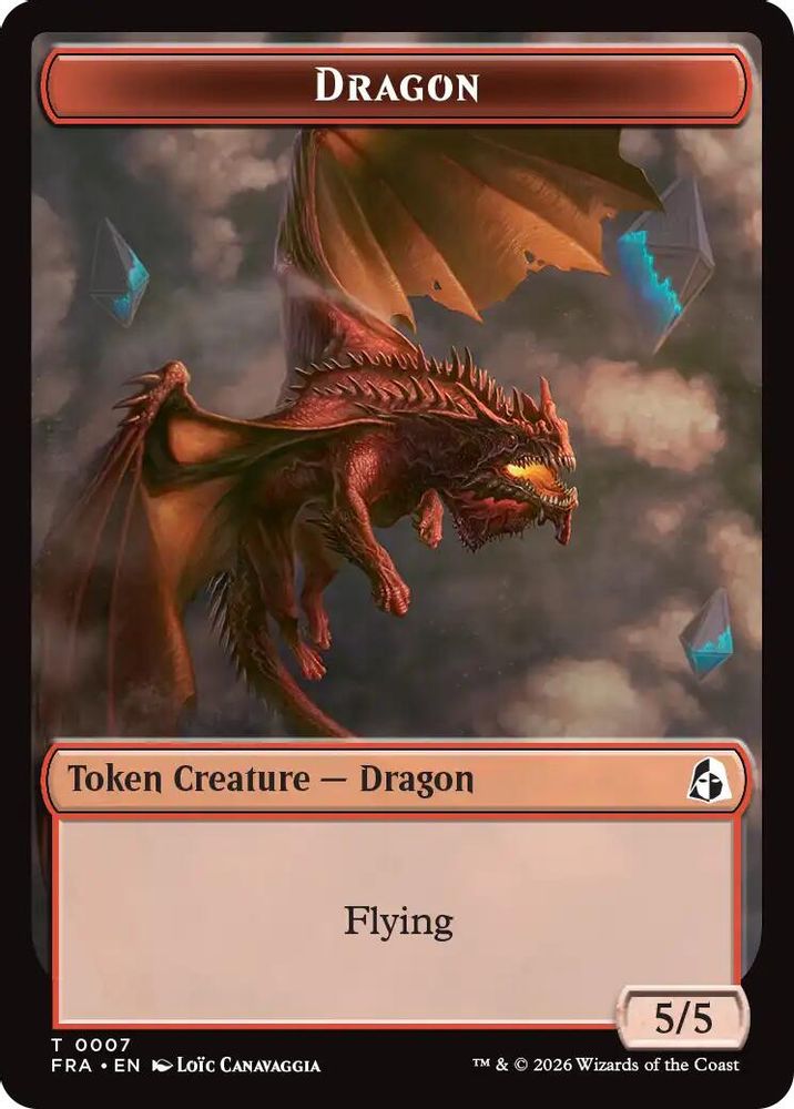 Dragon // Lotus Double-Sided Token · 7 // 12 · Reality Fracture · Foil