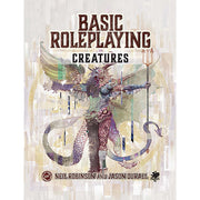 Basic RolePlaying: Creatures - Book cover with a detailed fantasy creature holding a trident, featuring scales, feathers, and multiple limbs, titled Basic.