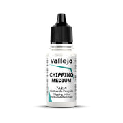 Vallejo Chipping Medium (18ml) - White plastic bottle of Vallejo Chipping Medium paint with black screw cap and green-accented label.