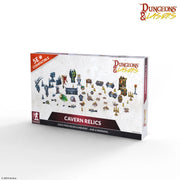 Dungeons & Lasers: Cavern Relics (Unpainted) (PREORDER) - Boxed set of unpainted miniature dungeon relics and props for tabletop gaming, displayed on white background.