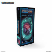 Starfinder: Contemplatives - Starfinder Contemplatives expansion box with glowing purple brain and teal futuristic design on black background.