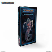 Starfinder: Bloodbrother - Starfinder Bloodbrother sci-fi game box with dark creature artwork and blue border design.