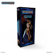 Starfinder: Wrikreechee Creature - Tall rectangular box with dark blue sci-fi design featuring an alien creature wielding a glowing sword labeled Wrikreechee.