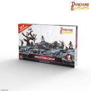 Dungeons & Lasers: Skeleton Crew (Unpainted) (PREORDER) - Boxed set of unpainted miniature skeleton figures and terrain pieces for tabletop gaming, featuring skeleton warriors and a.