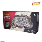 Dungeons & Lasers: Chambers of Agony (Pre-Painted) (PREORDER) - Boxed Dungeons & Lasers Chambers of Agony pre-painted detailed dungeon terrain kit with stone walls and gothic design.