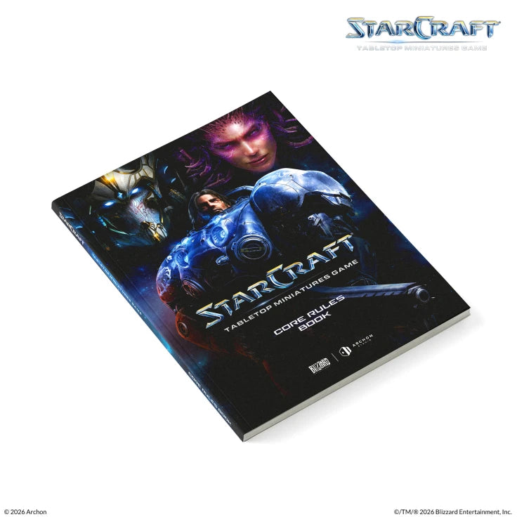StarCraft TMG: Wave 1 Rulebook (PREORDER) - Black StarCraft TMG Wave 1 Rulebook with sci-fi character art and bold white title text on cover.