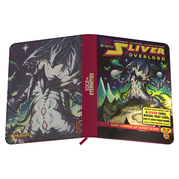 Ultimate Guard 18-Pocket Zipfolio: Magic the Gathering: Edge of Eternities - Sliver Overlord - Black and dark red zipfolio with fantasy Sliver Overlord artwork, holding 18 card pockets for Magic the Gathering cards.