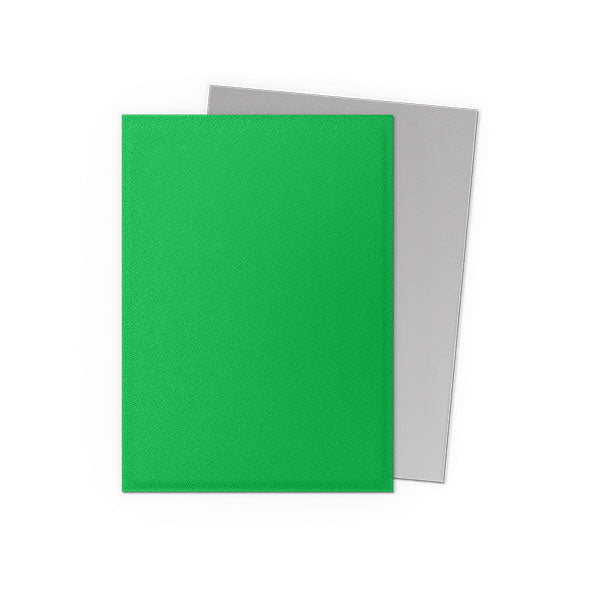 Dragon Shield Dual Sleeves 100ct Box - Matte Apple Green & Silver (PREORDER) - Matte apple green and silver dual card sleeves with smooth finish, designed for card protection.