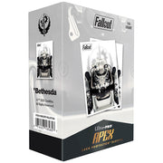 Deck Protectors: Apex- Fallout- Brotherhood of Steel (105ct) - Box of 105 clear card sleeves featuring Fallout Brotherhood of Steel helmet artwork on front.