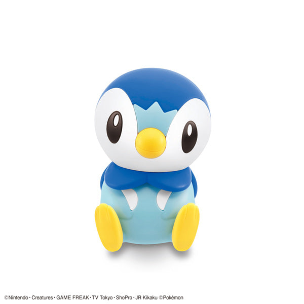Pokémon Model Kit Quick!! - Piplup (PREORDER) - Small blue and white Piplup figure with yellow beak and feet, rounded body and large eyes.